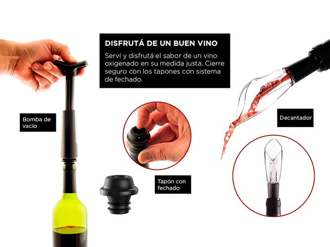 Kit de Vino Gadnic Sacacorchos Eléctrico Decantador Bomba de Vacío - 3