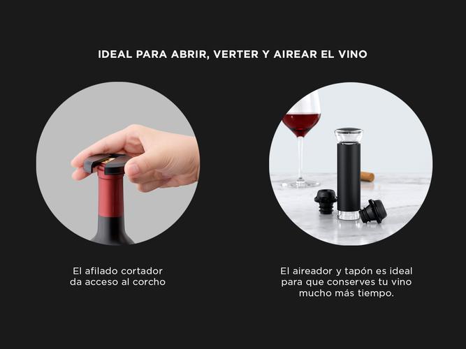 Set Para Vino Profesional Gadnic V8093 Abridor Vertedor Conservador - 2