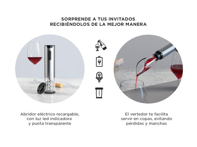 Set Para Vino Profesional Gadnic V8093 Abridor Vertedor Conservador - 3