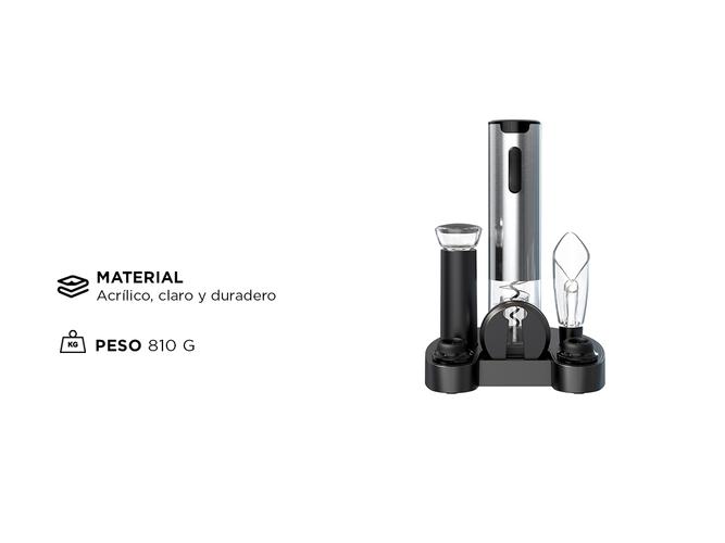 Set Para Vino Profesional Gadnic V8093 Abridor Vertedor Conservador - 4