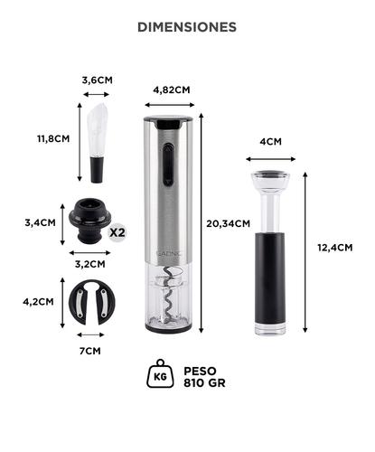 Set Para Vino Profesional Gadnic V8093 Abridor Vertedor Conservador - 5