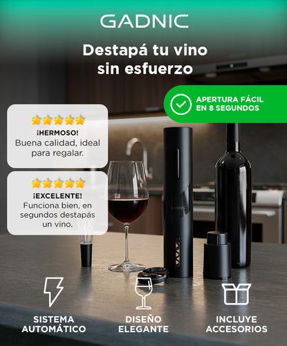 Set para Vino Gadnic V8094 Sacacorchos Automático Vertedor Cortador - 1