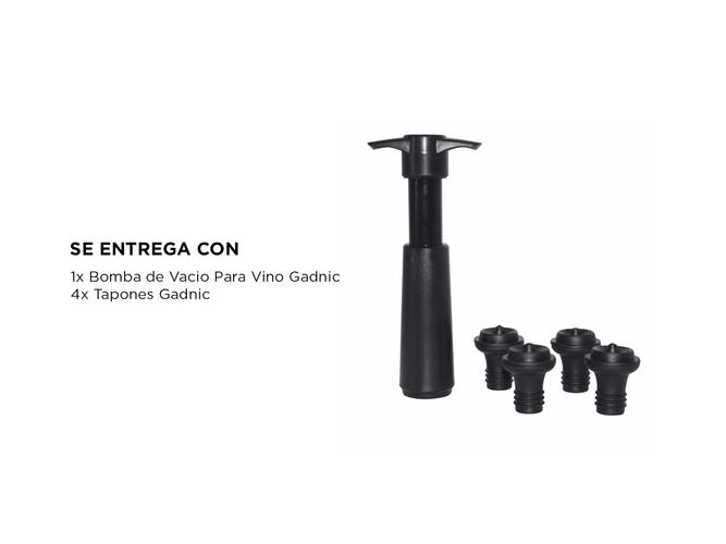 Bomba de Vacío Manual Para Vino Gadnic + 4 Tapones  - 4