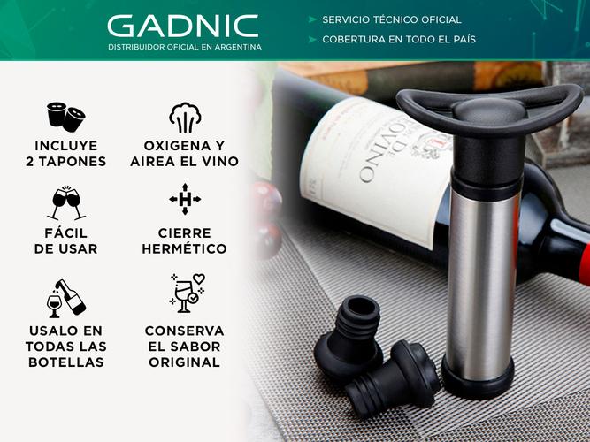 Bomba de Vacío Para Botellas de Vino Gadnic Con 2 Tapones  - 1