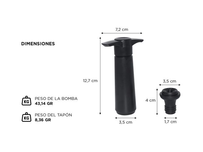 Bomba de Vacío y Tapón para Vino  - 3