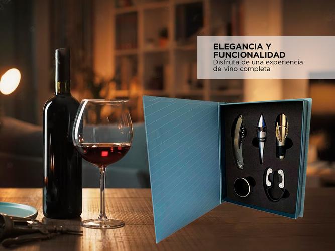 Kit 5 Piezas Abridor de Vino Gadnic Sacacorchos Tapa Dosificador - 2