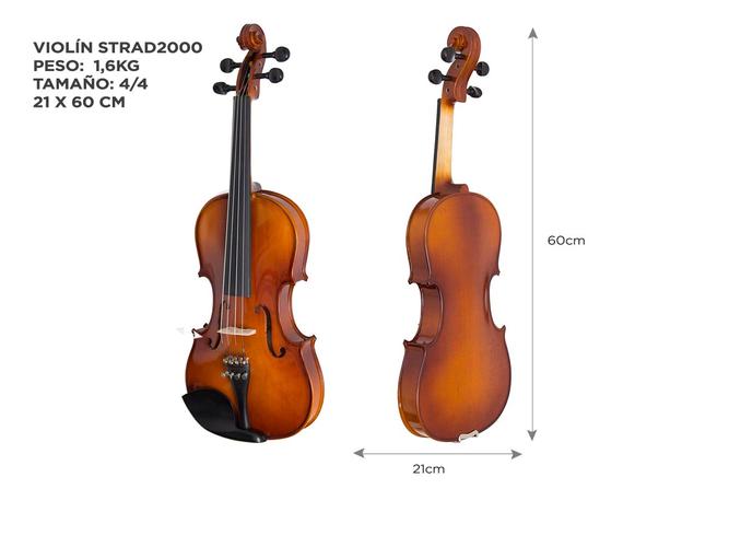 Violin Gadnic 4/4 Avanzado Sólido + Estuche y Afinador - 4
