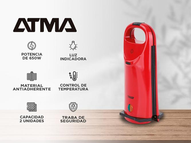 Waflera Doble Atma Antiadherente 650W WA8110RP - 1