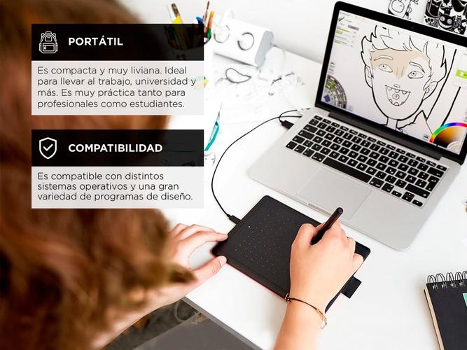 Tableta Gráfica Wacom CTL472K1A Portátil Precisa  Usado - 3