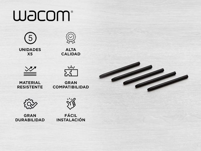 X5 Pack Puntas Wacom Negras Estándar - 1