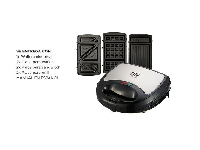 Waflera Sandwichera Electrica Gadnic 3 en 1 750W Placas Desmontables - 6