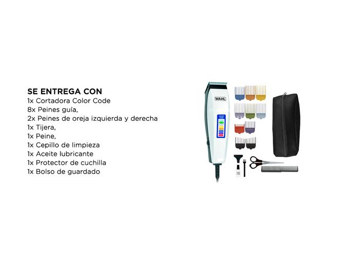 Maquina de cortar pelo Wahl Color code Clipper eléctrico 17 Piezas - 5