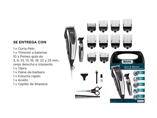 Kit Máquina De Cortar Pelo y Trimmer Wahl Home Cut & Detail - 5
