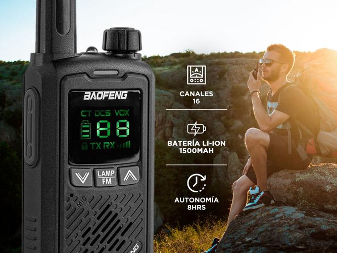 Handy Baofeng BF-T17 Kit x2 16CH UHF Display LCD + 4 Baterías y 2 Manos Libres - 2