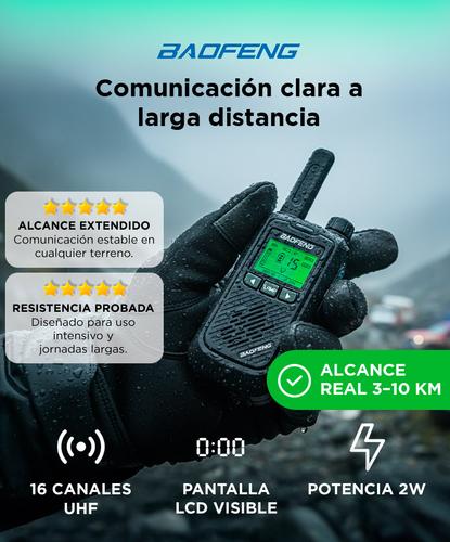 Handy Baofeng BF-T17 Kit x2 16CH UHF Display LCD + 4 Baterías y 2 Manos Libres - 1