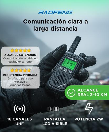 Handy Baofeng BF-T17 Kit x2 16CH UHF Display LCD + 4 Baterías y 2 Manos Libres Outlet - 1