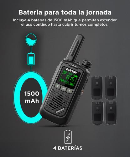 Handy Baofeng BF-T17 Kit x2 16CH UHF Display LCD + 4 Baterías y 2 Manos Libres - 4