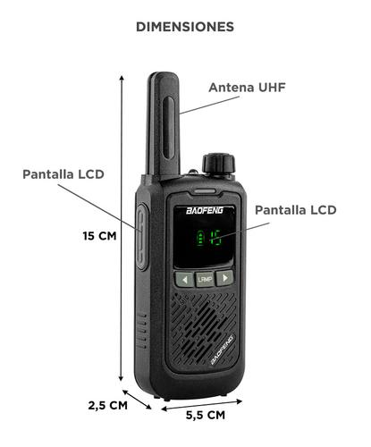 Handy Baofeng BF-T17 Kit x2 16CH UHF Display LCD + 4 Baterías y 2 Manos Libres - 5