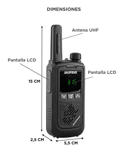 Handy Baofeng BF-T17 Kit x2 16CH UHF Display LCD + 4 Baterías y 2 Manos Libres Outlet - 5
