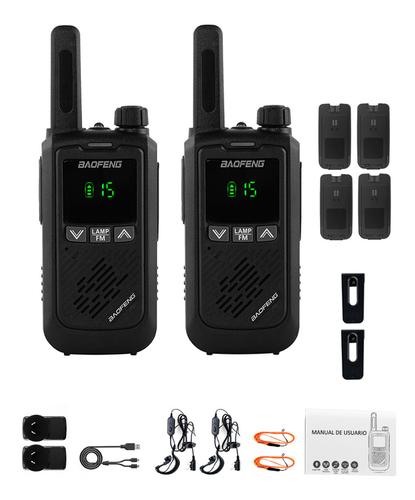 Handy Baofeng BF-T17 Kit x2 16CH UHF Display LCD + 4 Baterías y 2 Manos Libres - 6