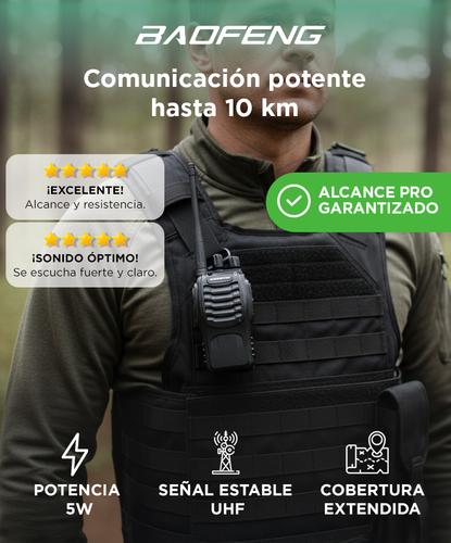 Handy Baofeng BF-888S 5w 16CH UHF Hasta 10km  2 Baterías y Manos Libres - 1