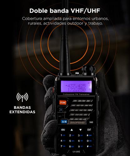 Handy Baofeng UV-5RE Bi-Banda 5w 128CH Hasta 10km + 2 Baterías y Manos Libres - 2