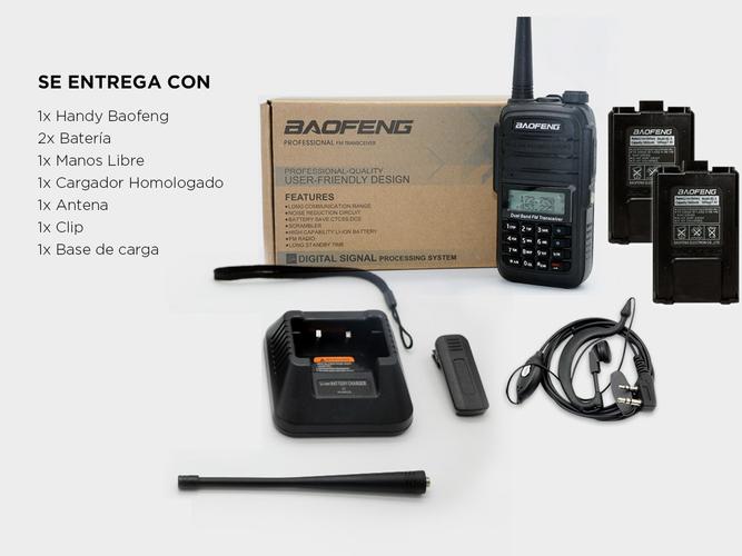 Handy Baofeng UV-6RA Kit Bi-Banda 128CH Hasta 10km + 2 Baterías y Manos Libres - 6