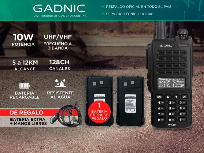 Handy Gadnic WK88 Bi-Banda 10w 128CH Hasta 12km  2 Baterías y Manos Libres - 1