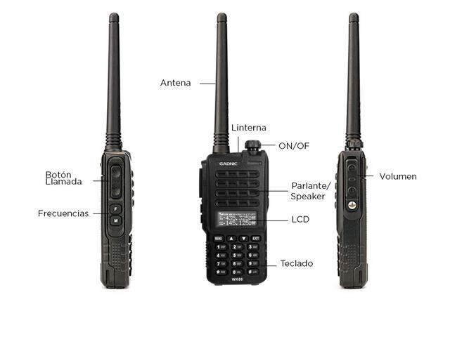 Handy Gadnic WK88 Kit x4 Bi-Banda 10w 128CH Hasta 12km + 8 Baterías y 4 Manos Libres - 5