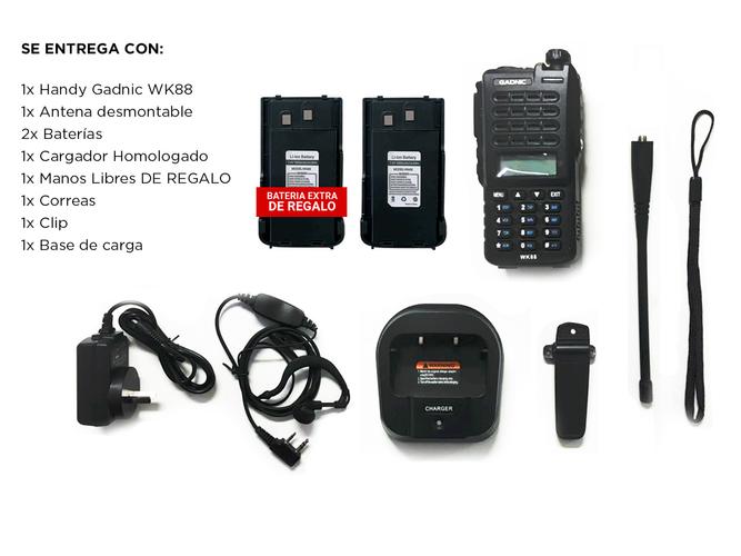 Handy Gadnic WK88 Bi-Banda 10w 128CH Hasta 12km  2 Baterías y Manos Libres - 6