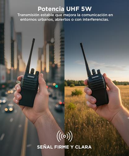 Handy Baofeng BF-999S 5w 16CH UHF Hasta 10km + 2 Baterías y Manos Libres - 2