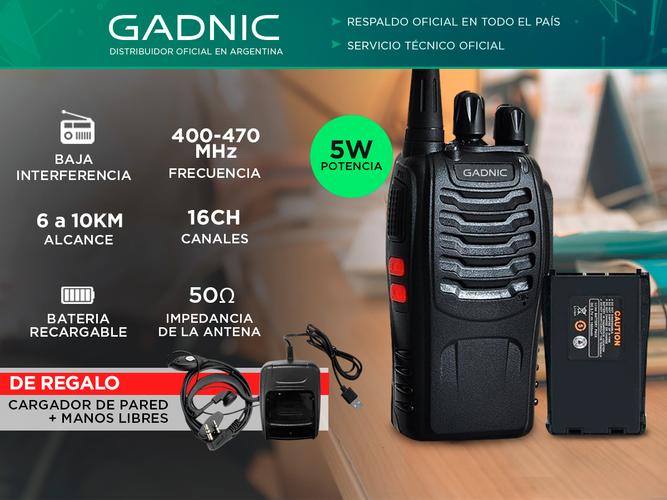 Kit x 10 Handy Gadnic WK99U 5w 16CH UHF Hasta 10km - 1