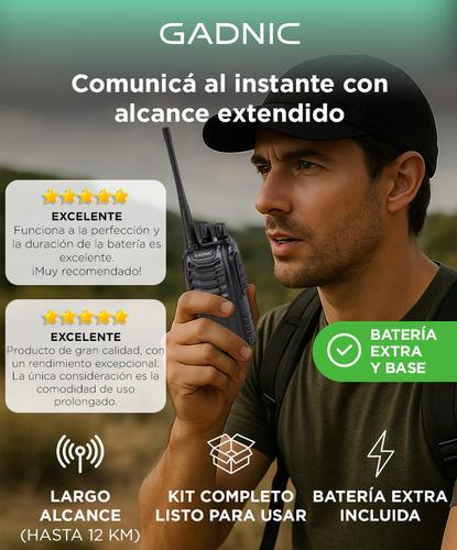 Handy Gadnic WK99U 5w 16CH UHF Hasta 10km + Manos Libres - 1