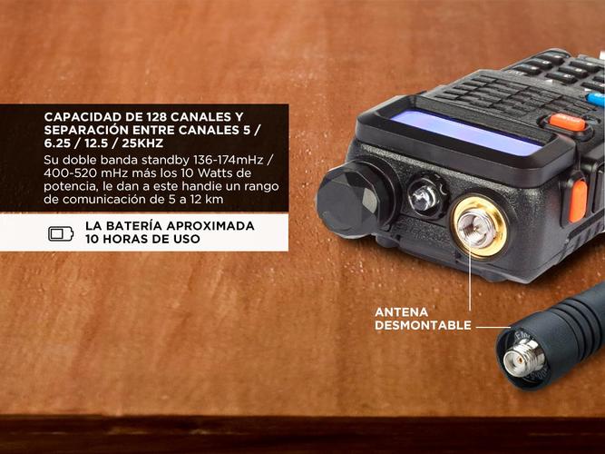 Handy Gadnic WK1000US Bi-Banda 10w 128CH Hasta 12km  Manos Libres y Accesorios Usado - 4