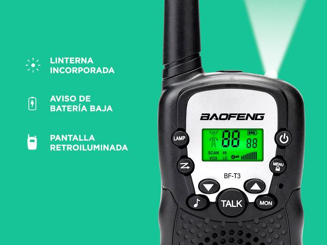 Handy Baofeng BF-T3 Kit x2 22CH c/ Display Retroiluminado y Linterna Incorporada - 3