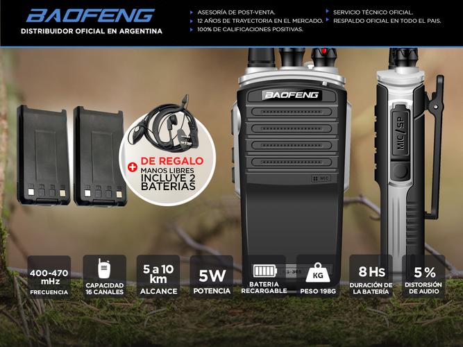 Handy Baofeng KS-305 Profesional 5w Hasta 10km  2 Baterías y Manos Libres Usado - 1