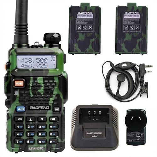 Handy Baofeng UV-5R 8w Camuflado Bi-Banda Hasta 12km  2 Baterías y Manos Libres - 0