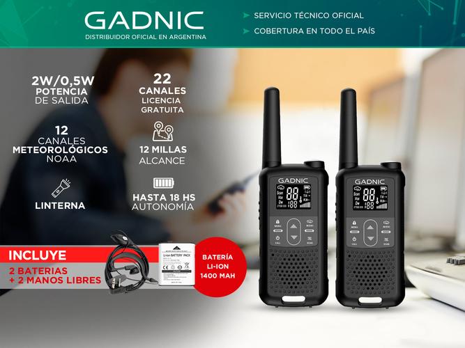 Handy Gadnic WK5200 Kit x2 22CH UHF Display USB C + Manos Libres - 1