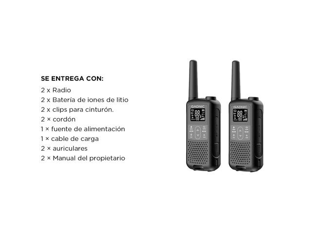 Handy Gadnic WK5200 Kit x2 22CH UHF Display USB C + Manos Libres - 6