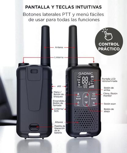 Handy Gadnic WK5200 Kit x2 22CH UHF Display USB C + Manos Libres - 4