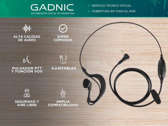 Auricular Corbatero Gadnic Con Ptt Para Handy Motorola Talkabou - 1