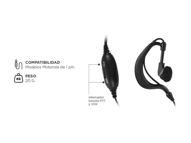Auricular Corbatero Gadnic Con Ptt Para Handy Motorola Talkabou - 3