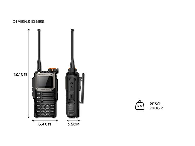Handy Baofeng Radio FM 76-108MHz Batería Manos Libres - 4