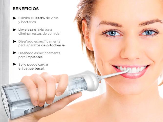 Irrigador Bucal Gadnic 100psi 200ml 3 Velocidades Inalámbrico 4 Boquillas - 2