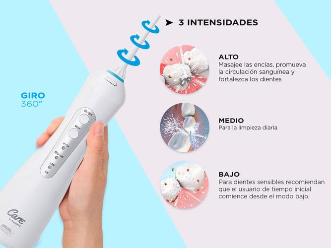 Irrigador Bucal Gadnic 100psi 200ml 3 Velocidades Inalámbrico 4 Boquillas - 3