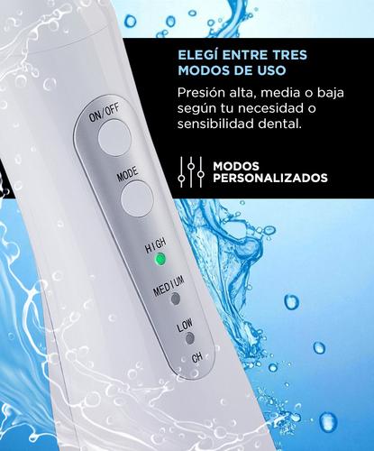 Irrigador Bucal Gadnic 100psi 200ml 3 Velocidades Inalámbrico 4 Boquillas - 2