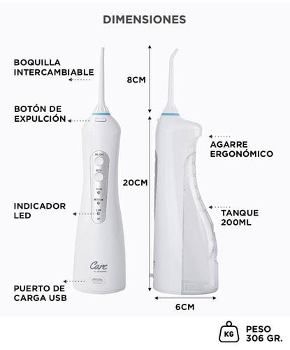 Irrigador Bucal Gadnic 100psi 200ml 3 Velocidades Inalámbrico 4 Boquillas - 5