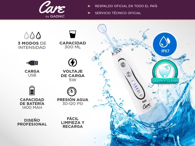 Irrigador Bucal Ducha Dental Gadnic XB6 Recargable Salud - 1