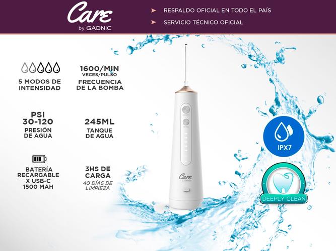 Irrigador Bucal Eléctrico XB8 Gadnic Con 6 Puntas Intercambiables Blanqueador - 1