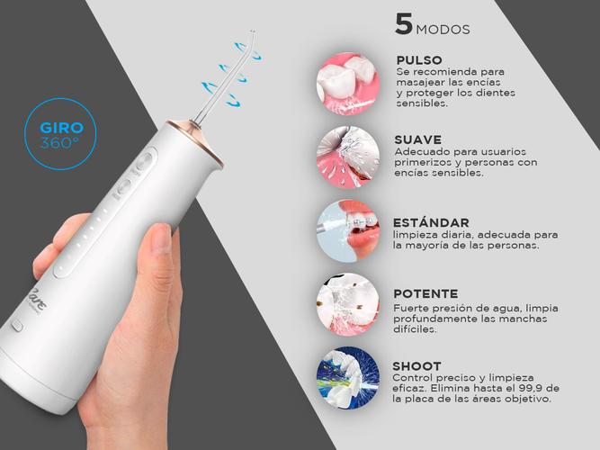 Irrigador Bucal Eléctrico XB8 Gadnic Con 6 Puntas Intercambiables Blanqueador - 4